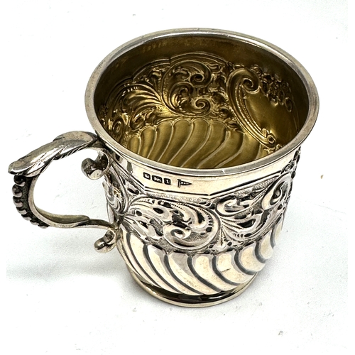 91 - Antique silver christening mug Sheffield silver hallmarks