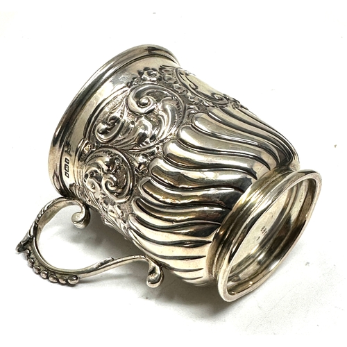 91 - Antique silver christening mug Sheffield silver hallmarks