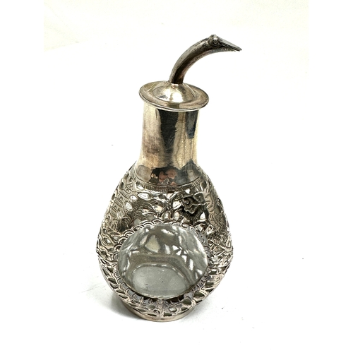 70 - Chinese Sterling silver vinegar / oil bottle measures approx height 11cm