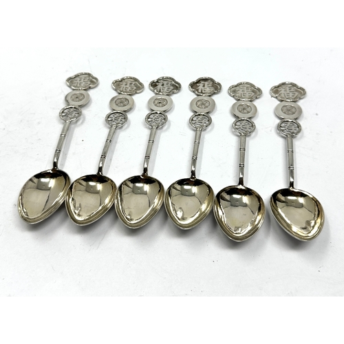 73 - 6 chinese silver tea spoons