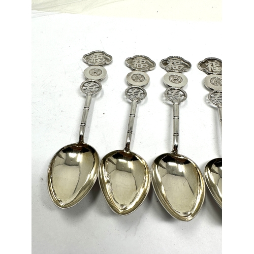 73 - 6 chinese silver tea spoons