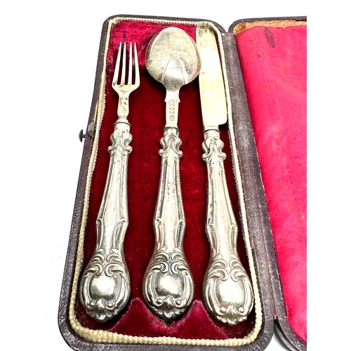 75 - Antique Victorian silver christening set boxed