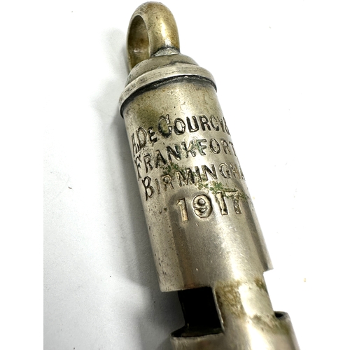 10 - ww1 1917 trench whistle Ade Courcy & Co Birmingham 1917