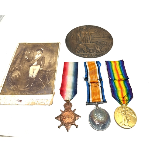 12 - Irish ww1 death plaque & trio medals to Patrick Higgins 9th Bn Royal Dublin Fusiliers