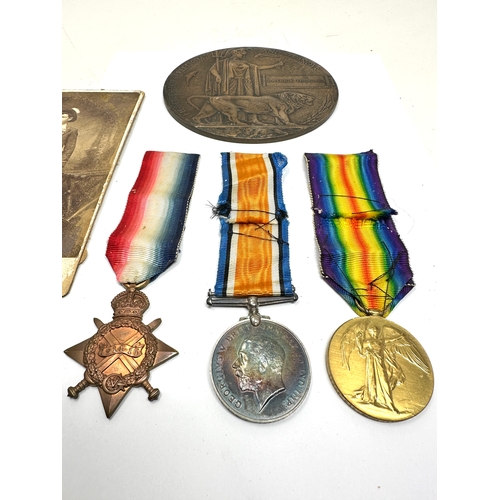 12 - Irish ww1 death plaque & trio medals to Patrick Higgins 9th Bn Royal Dublin Fusiliers