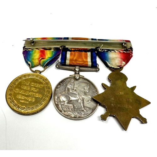 13 - ww1 mons star trio medals to 2957 pte b . shaw 1st Herts regt