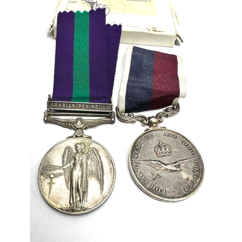 27 - ER.11 R.A.F G.S.M -Arabian Peninsular & L.S.G.C medal pair to 4235029 A.C.I  B.M.Blanshard  R.A.F  C... 