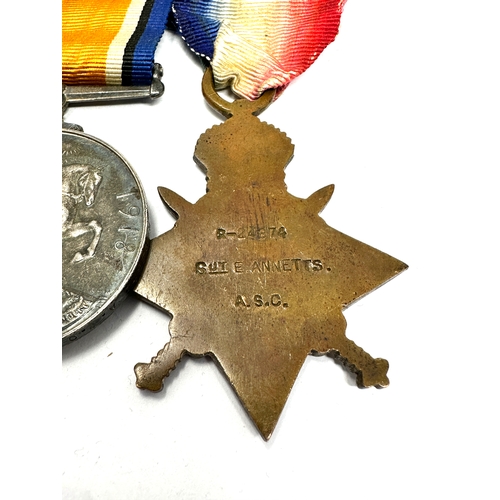 28 - ww1 mons star medal trio & long service medal group  to r-24674 sjt w.o cl.2 e.annetts a.s.c