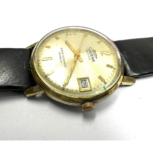 464 - Vintage gents systema 25 jewel super automatic wristwatch the watch is ticking