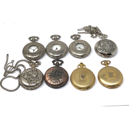 484 - 8 Pocket Watches quartz movements