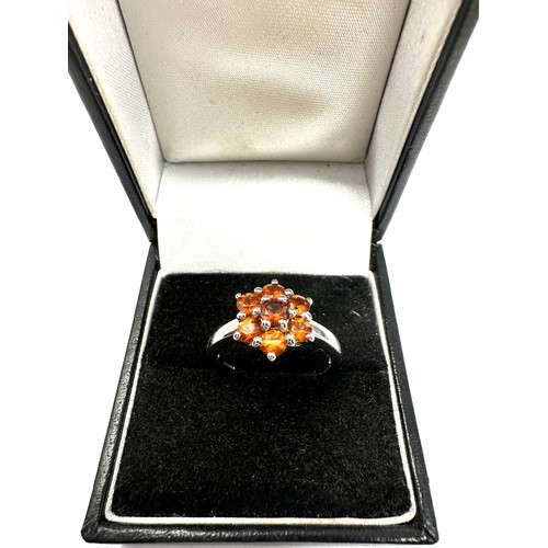 264 - 9ct white gold citrine ring (3.8g)