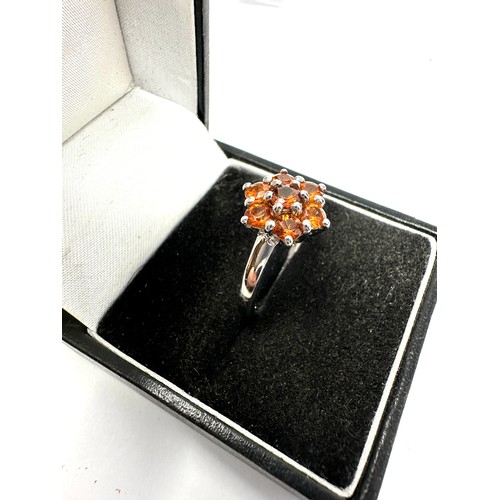 264 - 9ct white gold citrine ring (3.8g)