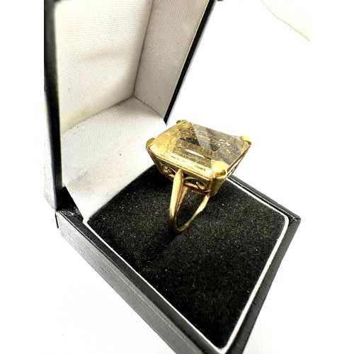 252 - 9ct gold citrine cocktail ring (8.5g)