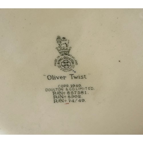 421 - Large Royal Doulton Oliver Twist Tankard, approximately 6 inches tall, diameter 4.5 inches 1949