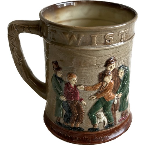 421 - Large Royal Doulton Oliver Twist Tankard, approximately 6 inches tall, diameter 4.5 inches 1949