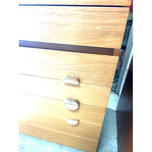 380 - 6 Drawer mid century teak chest measures approximately 35 inches tall 34 inches wide 17.5 inches dep... 