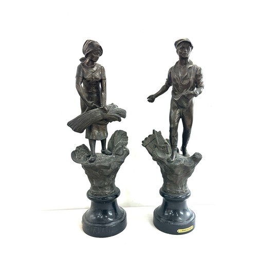 297 - Pair of metal figures on base, L