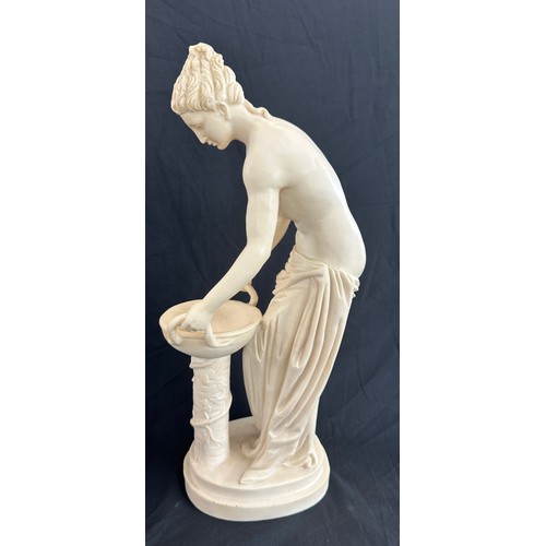 298 - Sculptured greek figure measures approximately 15 inches tall