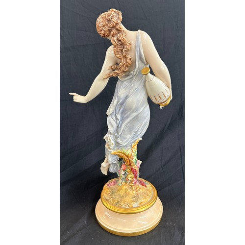 296 - Vintage Meissen style lady figure, damaged height 16 inches tall