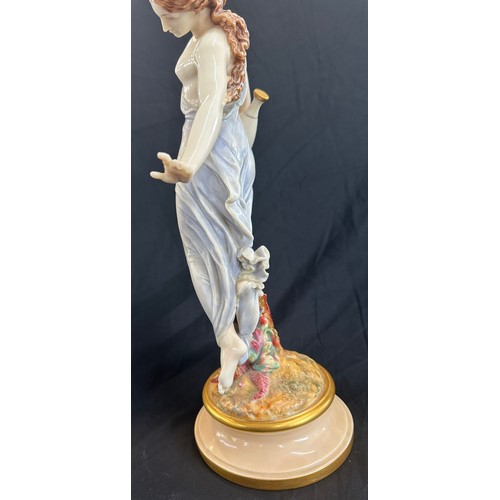 296 - Vintage Meissen style lady figure, damaged height 16 inches tall