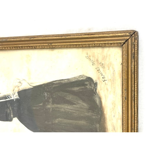 77 - Signed framed painting, signed Frances Bennett 1891 frame measures approximately 15 inches tall 10 i... 