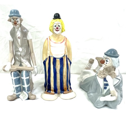 93 - Selection of 3 clown figures includes elizebeth Haslam, Casades etc