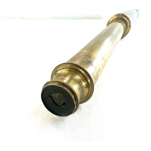 309 - Vintage brass and wooden telescope when extended measures approx 35 inches long