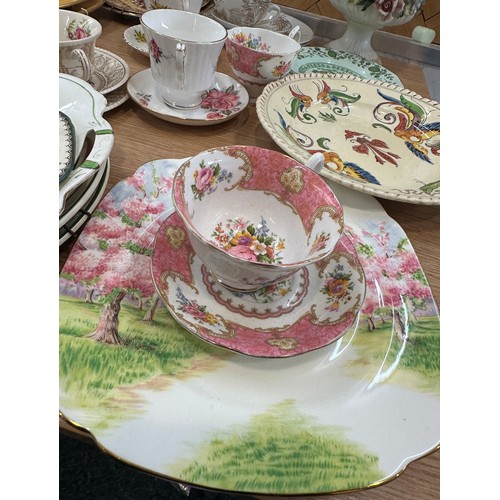 313A - Selection of pottery miscellaneous to include Royal Albert Lady Carlyle, Blossom Time, oriental piec... 