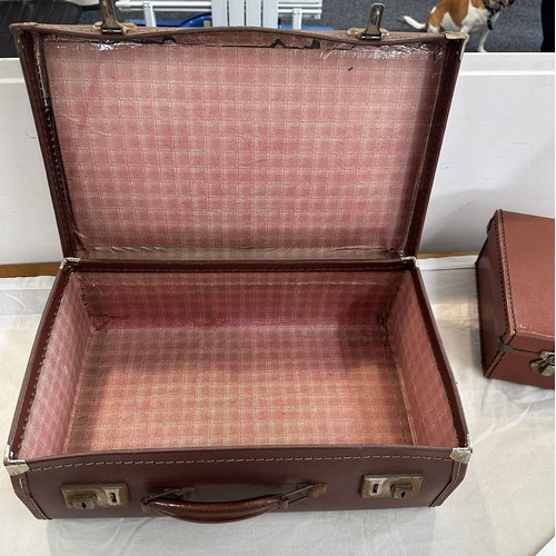 272 - Two vintage leather briefcases largest measures approx 16 inches wide by 5.5 inches tall