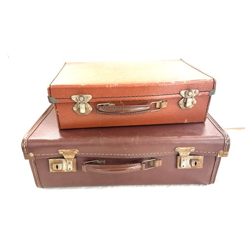 272 - Two vintage leather briefcases largest measures approx 16 inches wide by 5.5 inches tall