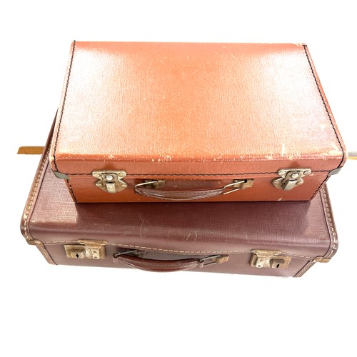 272 - Two vintage leather briefcases largest measures approx 16 inches wide by 5.5 inches tall