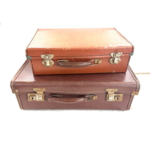 272 - Two vintage leather briefcases largest measures approx 16 inches wide by 5.5 inches tall