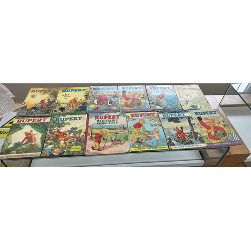 247 - Selection of vintage childrens hardback books to include Rupert, Beano etc