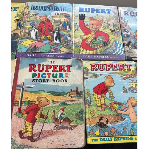 247 - Selection of vintage childrens hardback books to include Rupert, Beano etc