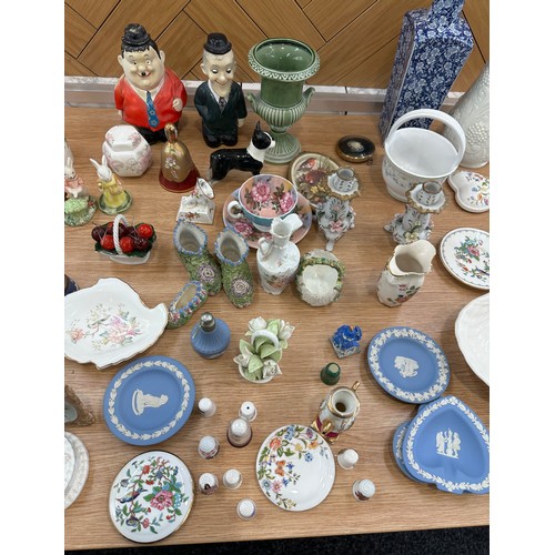 157 - Large selection of assorted pottery items to include figures, vases, trinkets etc