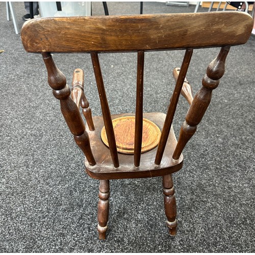 187 - Victorian elm child's chair approx overall height 24 inches tall