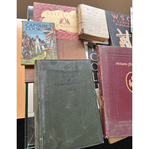 246 - Selection of antique and vintage books to include pictures from Punch etc