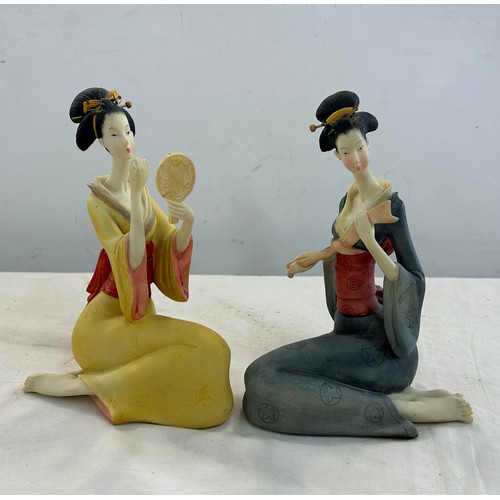 7 - Two The Leonardo Collection Paradise Geisha Lady Figurines Ornaments