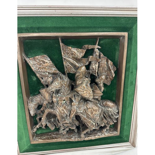 24 - DH. Morton Marcus Designs wall sculpture St George 1916 measures approx 22 inches tall by 20 inches ... 