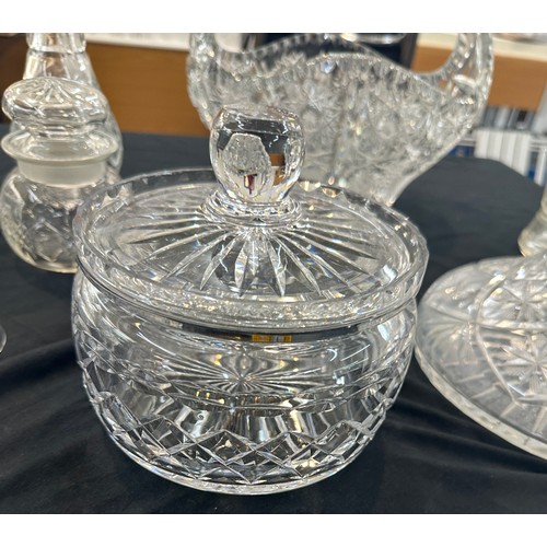 243 - Selection of glassware to include decanters, trinket dishes etc