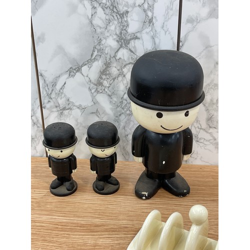 64 - Selection of homepride flour man by airfix, Lurpak egg cups and toast rack