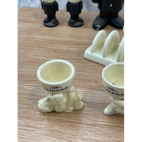 64 - Selection of homepride flour man by airfix, Lurpak egg cups and toast rack