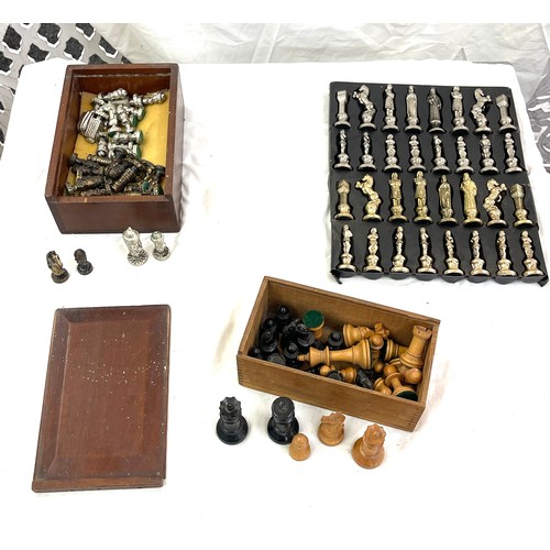 248 - 3 Sets of complete chess sets includes wooden and metal