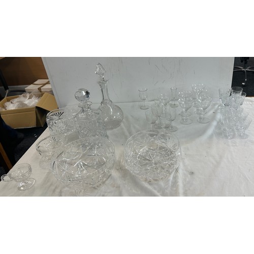 229 - Selection of glassware to include decanters, sherry glasses etc