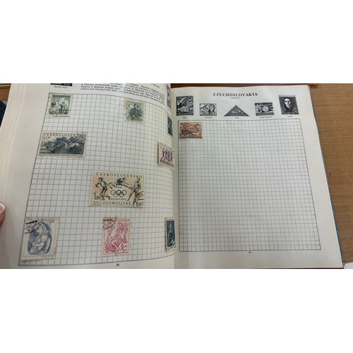 129 - Selection of assorted vintage and later stamps from various different countries in stamps albums and... 