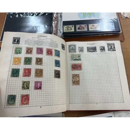 129 - Selection of assorted vintage and later stamps from various different countries in stamps albums and... 