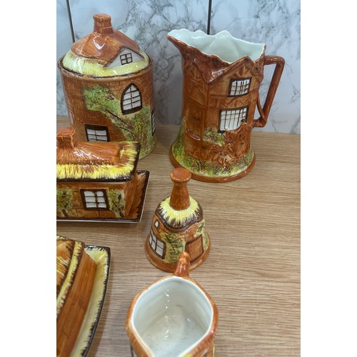 288 - Selection of vintage ' Cottage Ware' to include jugs, butter dish