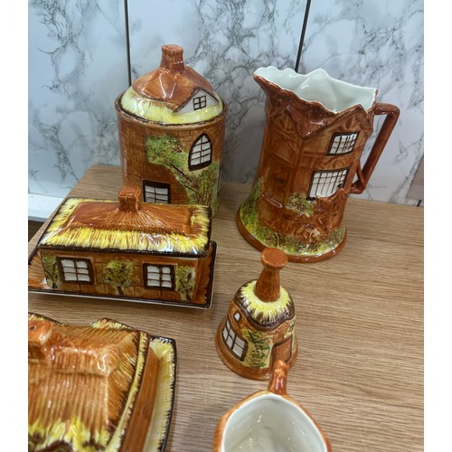 288 - Selection of vintage ' Cottage Ware' to include jugs, butter dish