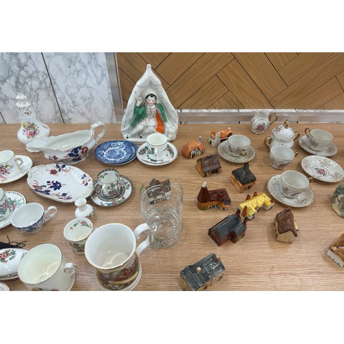 197 - Large selection of vintage miscellaneous items to include mini cottages, oriental etc