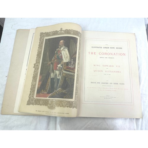 200 - Coronation Edward V11 illustrated June 26th 1902 together with Queen Alexandra leather bound service... 